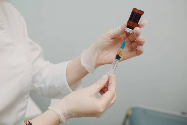 Injectie Drugs Verpleegkundige Handen — Stockfoto