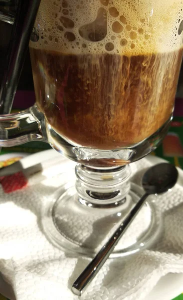 Wiener Kaffee Aus Nächster Nähe Die Textur Von Milch Und — Stockfoto