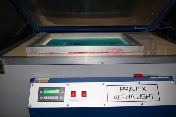 Silk screen printing. Serigraphy. Stencil Development Machine.