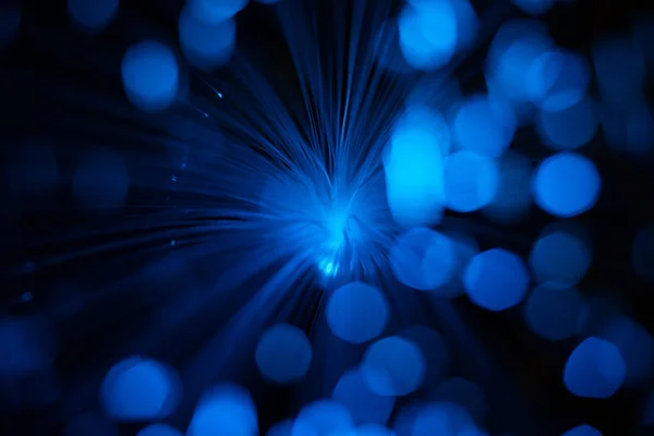Blue Abstract Particles Lines Bokeh Blur Dark Background — Stock Photo, Image