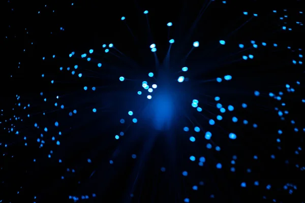 Blue Abstract Particles Lines Bokeh Blur Dark Background — Stock Photo, Image