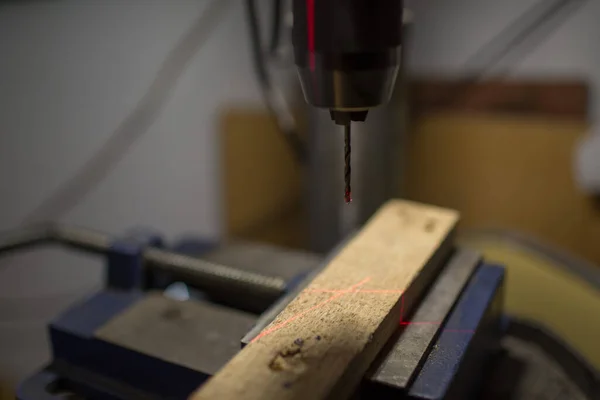 Mesin Pengeboran Dengan Laser Terlihat Bengkel — Stok Foto