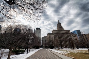 Güzel binalar ve ağaçlar ile Şehir Parkı