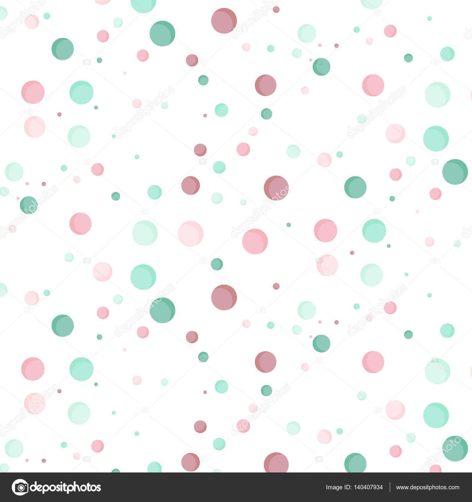 Vector menta rosa a pois Modello semplice astratto di ripetizione Disegno fantasia creativa del