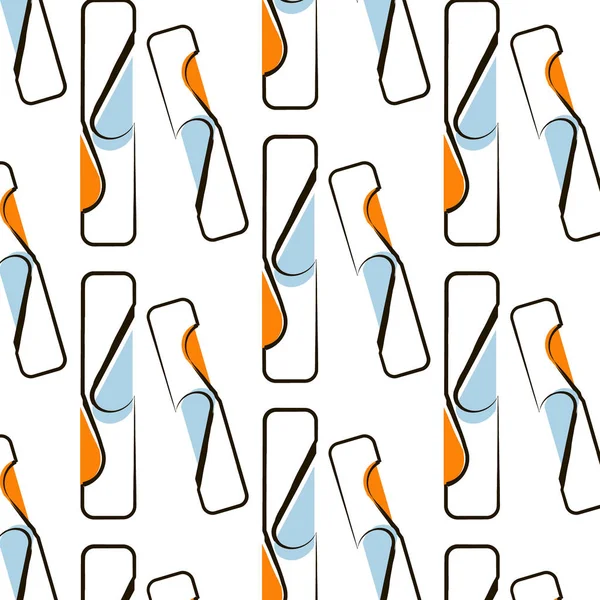 Vektor orange blaue Blockoberflächenmuster. abstrakte geometrische Gestaltung. moderner Texturdruck. Grafische Mosaik-Illustration. trendige zeitgenössische Dekoration — Stockvektor