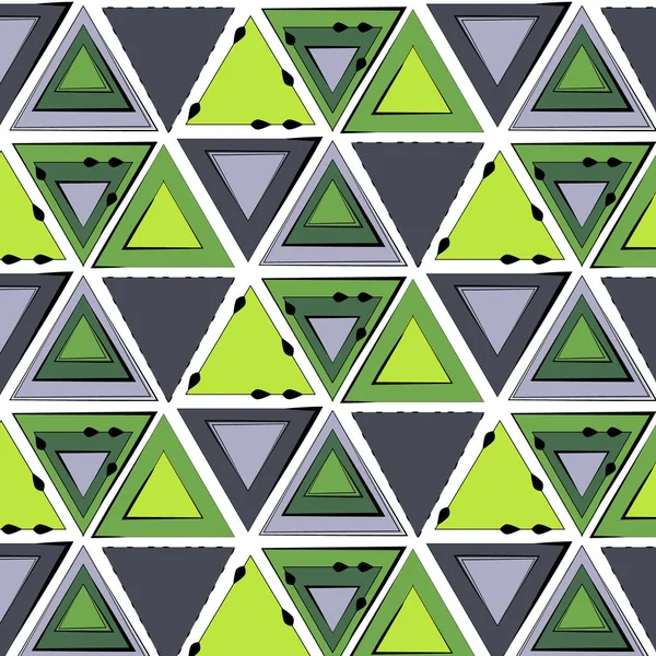 Vector abstracto mínimo fondo. Verde tribal cubierta decorativa dinámica. Estampado fresco brillante con triángulo y textil polígono . — Vector de stock