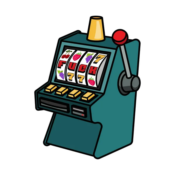 Slot machine vector illustration isolated on white background — Stock Vector