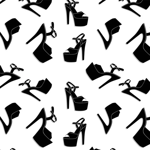 Pole dance boty striptérka. Vektor exotické dívky tančí platforma podpatky vzor. Vysoké podpatky pro fitness, sportovce, striptýz tanečnice do klubu. — Stockový vektor