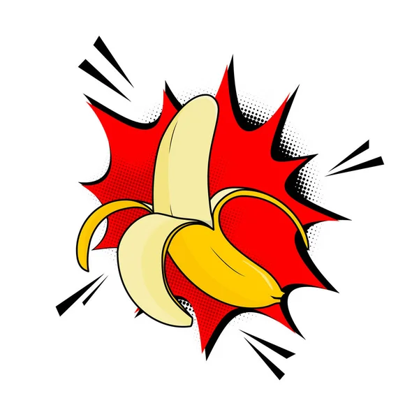 Pop art style banane vecteur Illustration . — Image vectorielle