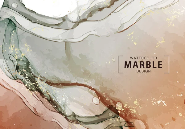 Conception Marbre Aquarelle Écoulement Liquide Mouvement Spalsh Contemporain Rouille Chaude — Image vectorielle