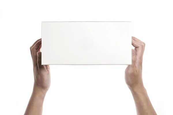 Держать в руках пустую коробку — стоковое фото