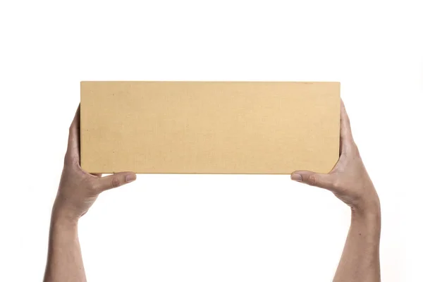 Mão segurar uma caixa vazia — Fotografia de Stock