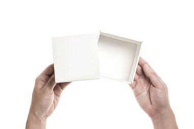 Bir adam elini tutmak bir kutu