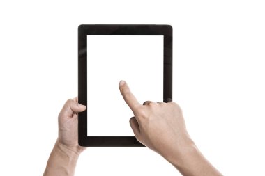 el akıllı bir aygıtı tutun ve dokunmatik ekran.