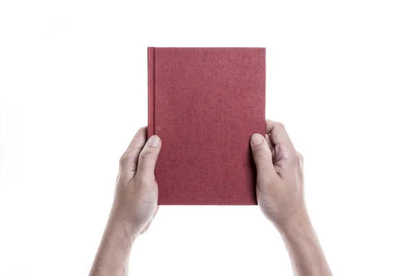 Hand houden de cover van een boek — Stockfoto