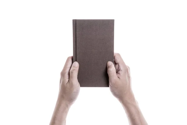Kézzel tart egy könyvborító — Stock Fotó
