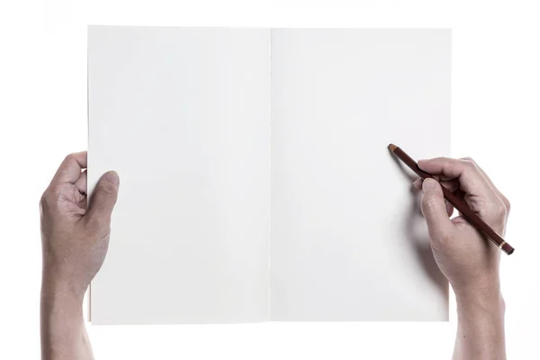 Ręka trzymać książkę — Zdjęcie stockowe