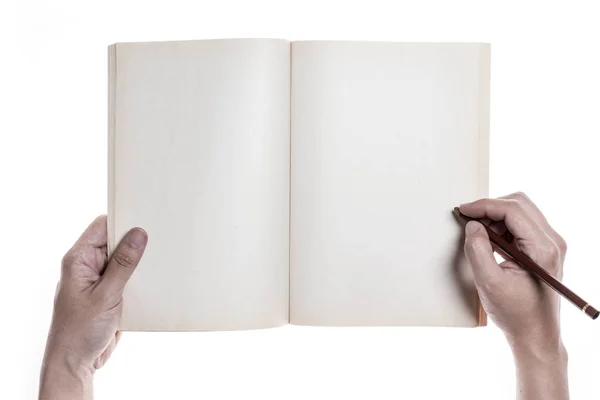 Mão segurar um livro — Fotografia de Stock