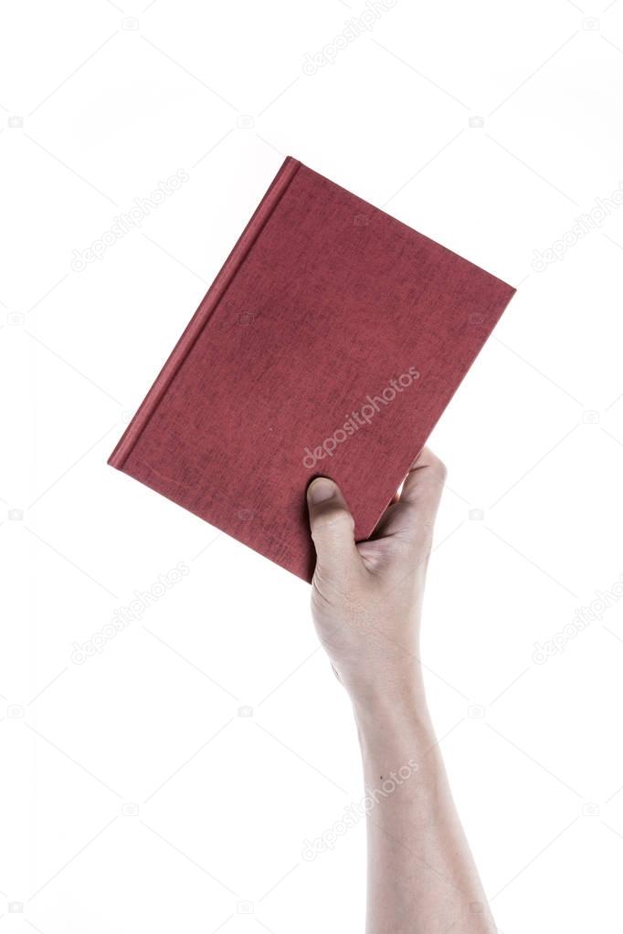 hand hold a book cover