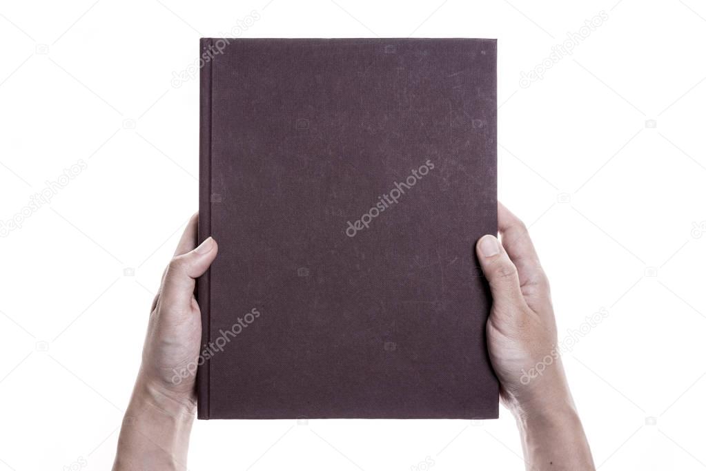 hand hold a book cover