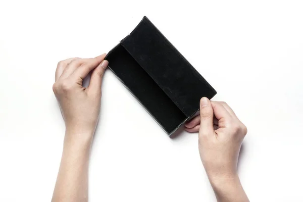 Eine Black Box in der Hand — Stockfoto