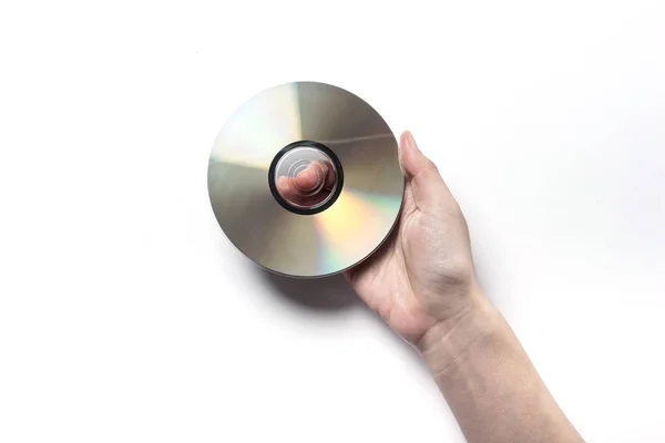 Holding a cd — Stock Photo, Image