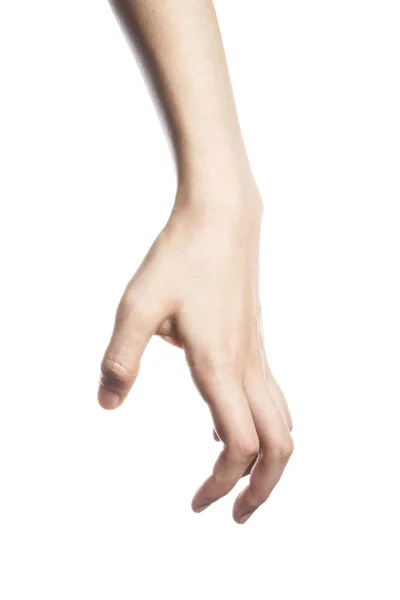 Жінка жестом руки — стокове фото