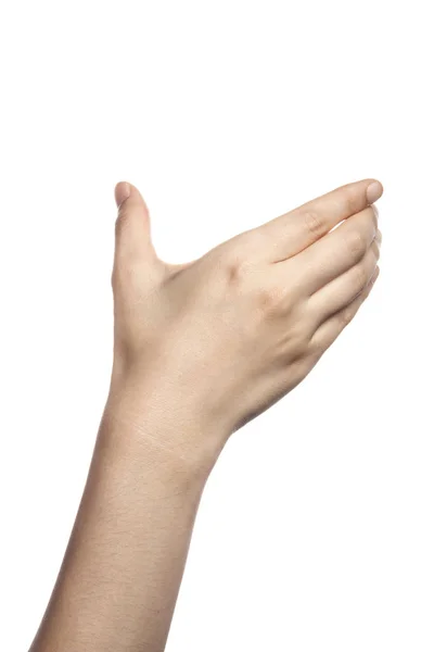 Vrouw hand gebaar maken — Stockfoto