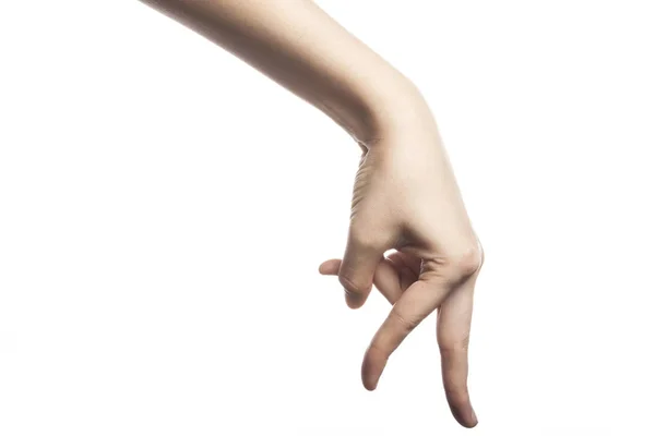Γυναίκα χέρι κάνει μια χειρονομία — Φωτογραφία Αρχείου