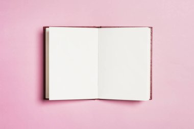 pembe bir arka plan üzerinde kitap