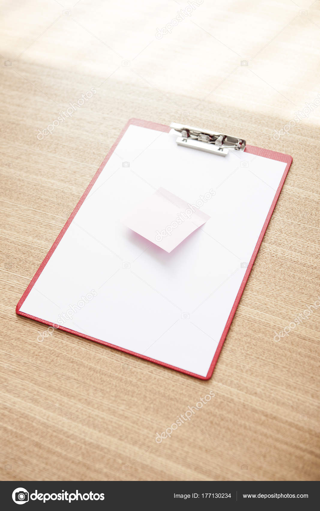 modern office concepts daylight wood desk red clipboard stock modern clipboard