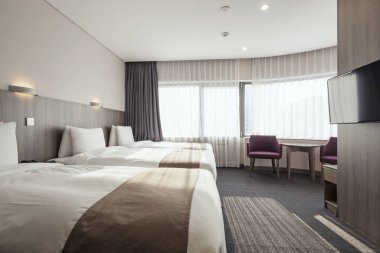 temiz ve lüks üçlü Seul otel odasında