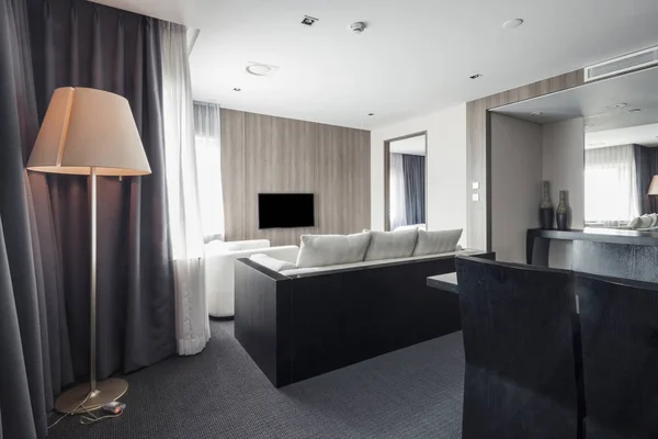 Moderno Luxuoso Quarto Hotel — Fotografia de Stock