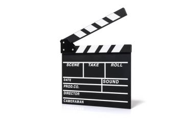 Beyaz arka plan üzerinde izole film tokmağı.