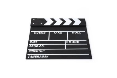 Beyaz arka plan üzerinde izole film tokmağı.