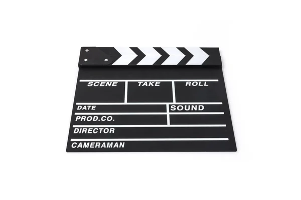 Film Clapper Isolé Sur Fond Blanc — Photo