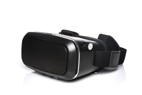 Sort Virtual Reality Hjelm Isoleret Hvid Baggrund - Stock-foto