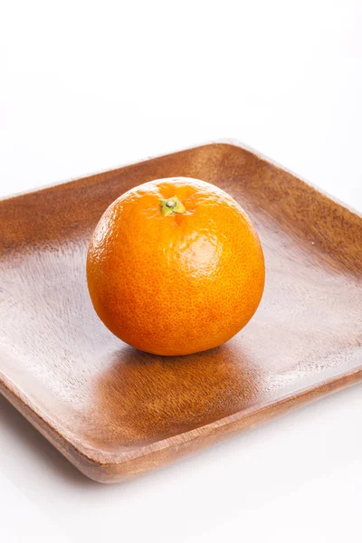 Orange Frais Sur Fond Blanc — Photo