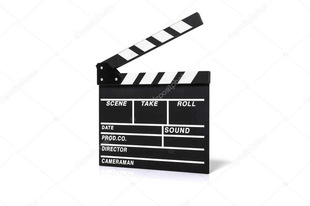 movie clapper isolated on the white background.