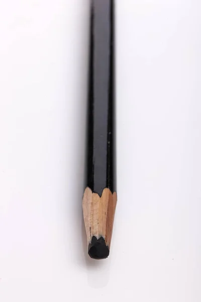 Drewniany Ołówek Czarny Białym Tle — Zdjęcie stockowe