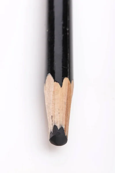 Crayon Noir Bois Sur Fond Blanc — Photo