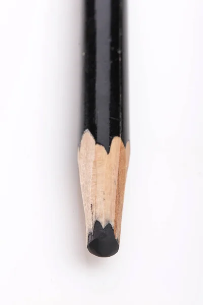 Wooden Black Pencil White Background — Stock Photo, Image