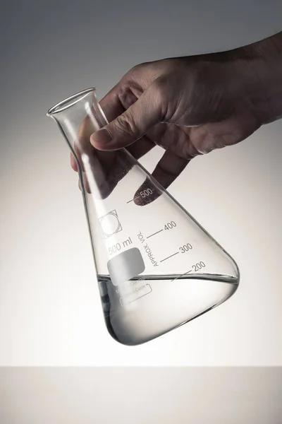 Laboratory graduated flask/beaker isolated on white background