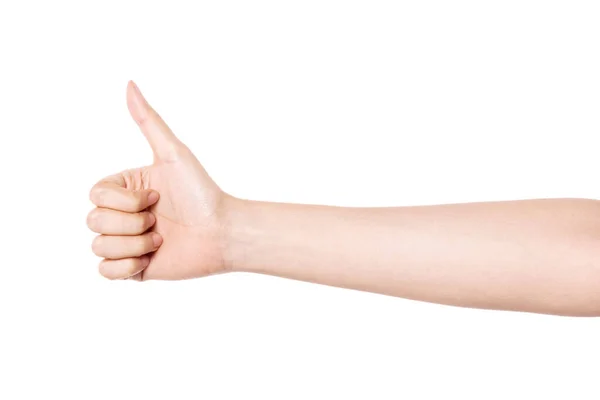 Γυναικεία Χειρονομία Χέρι Καλύτερα Απομονώνονται Λευκό — Φωτογραφία Αρχείου
