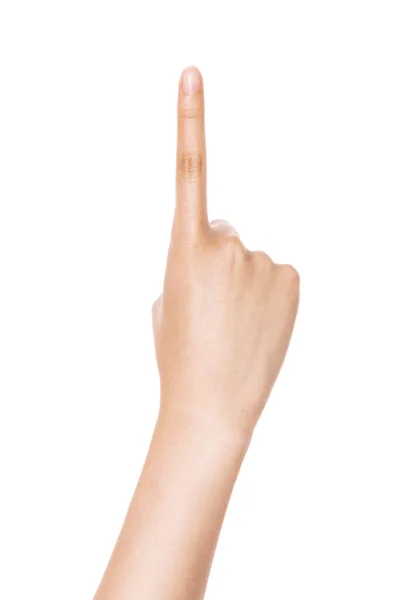 Жест Женской Руки Номер Изолированный Белом — стоковое фото