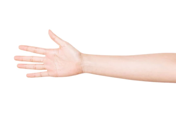Жіночий Жест Руки Номер Ізольовано Білому Ліцензійні Стокові Зображення