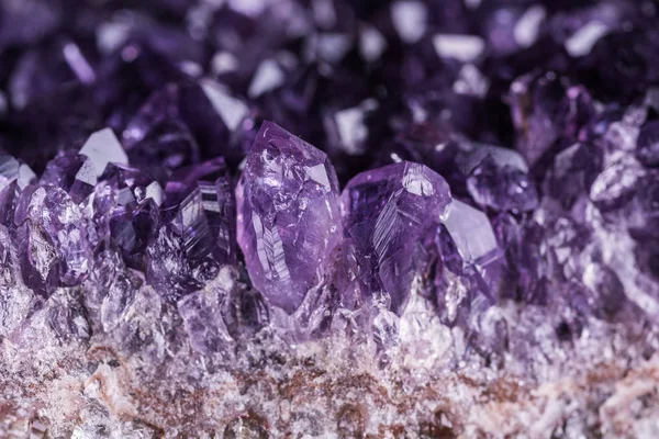 Amethyst geode on black background