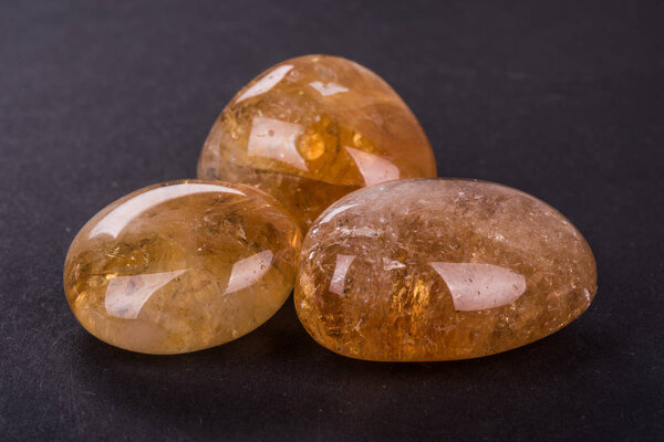 CItrine geode on black background