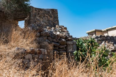 Spinalonga kale daha sonra kalıntıları cüzam kolonisi.