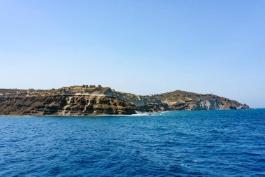 Santorini Adaları, Yunanistan'ın yaz üzerine minik evler.